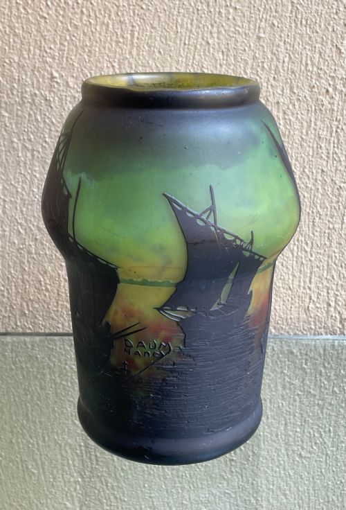 Rare Daum Nancy Cameo Glass Vase, C1905 Lamp