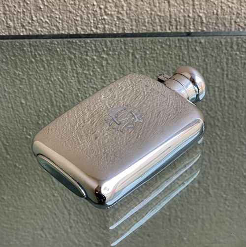 Victorian Solid Silver Hip Flask