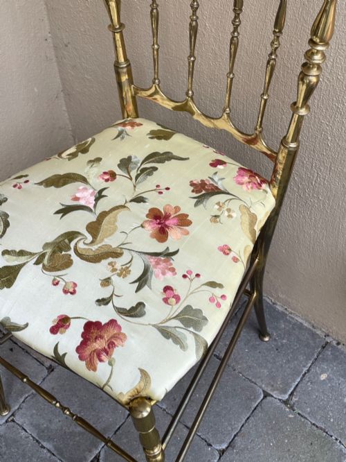 BEAUTIFUL POLISHED BRASS SALON CHAIR - ADDITIONAL PHOTO 1