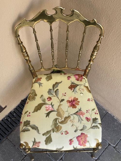 BEAUTIFUL POLISHED BRASS SALON CHAIR - ADDITIONAL PHOTO 4