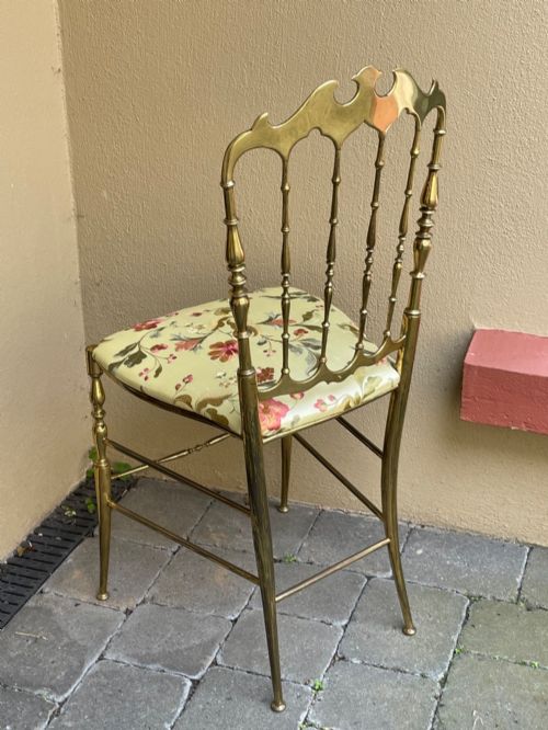 BEAUTIFUL POLISHED BRASS SALON CHAIR - ADDITIONAL PHOTO 5