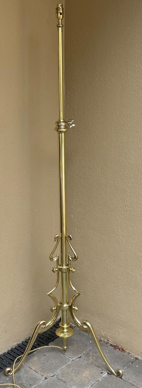 Art Nouveau Brass Standard Lamp