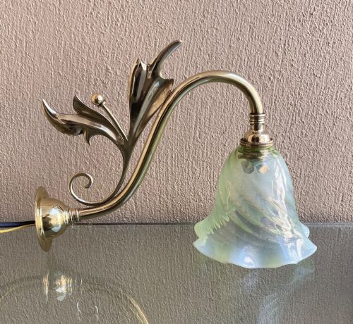 GOOD SET OF FOUR ART NOUVEAU BRASS WALL LIGHTS - ADDITIONAL PHOTO 5