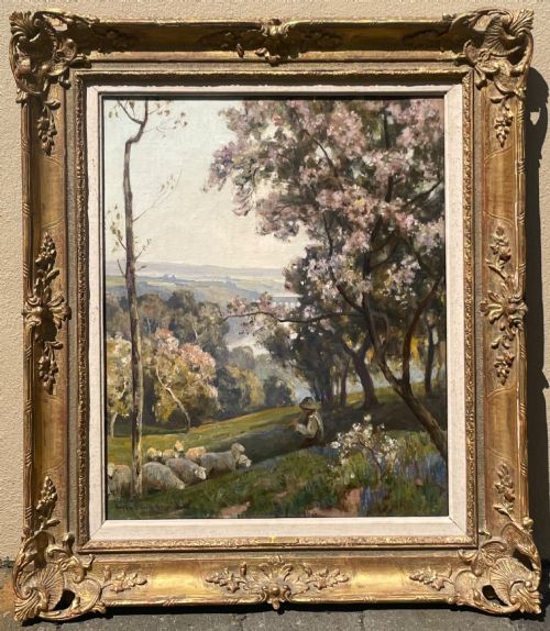 LANDSCAPE OIL PAINTING BY HERBERT EDWIN PELHAM HUGHES STANTON RA - ADDITIONAL PHOTO 2