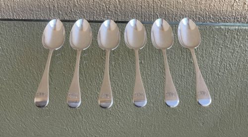 Set of Six Victorian Silver Teaspoons