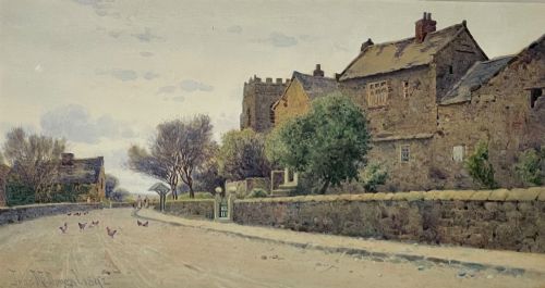 Watercolour of Bidston Village, Wirral by John Mcdougal