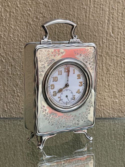 Edwardian Solid Silver Cased Clock