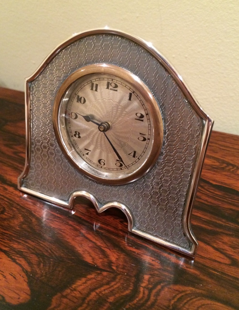 Art Deco Silver Bedside Clock