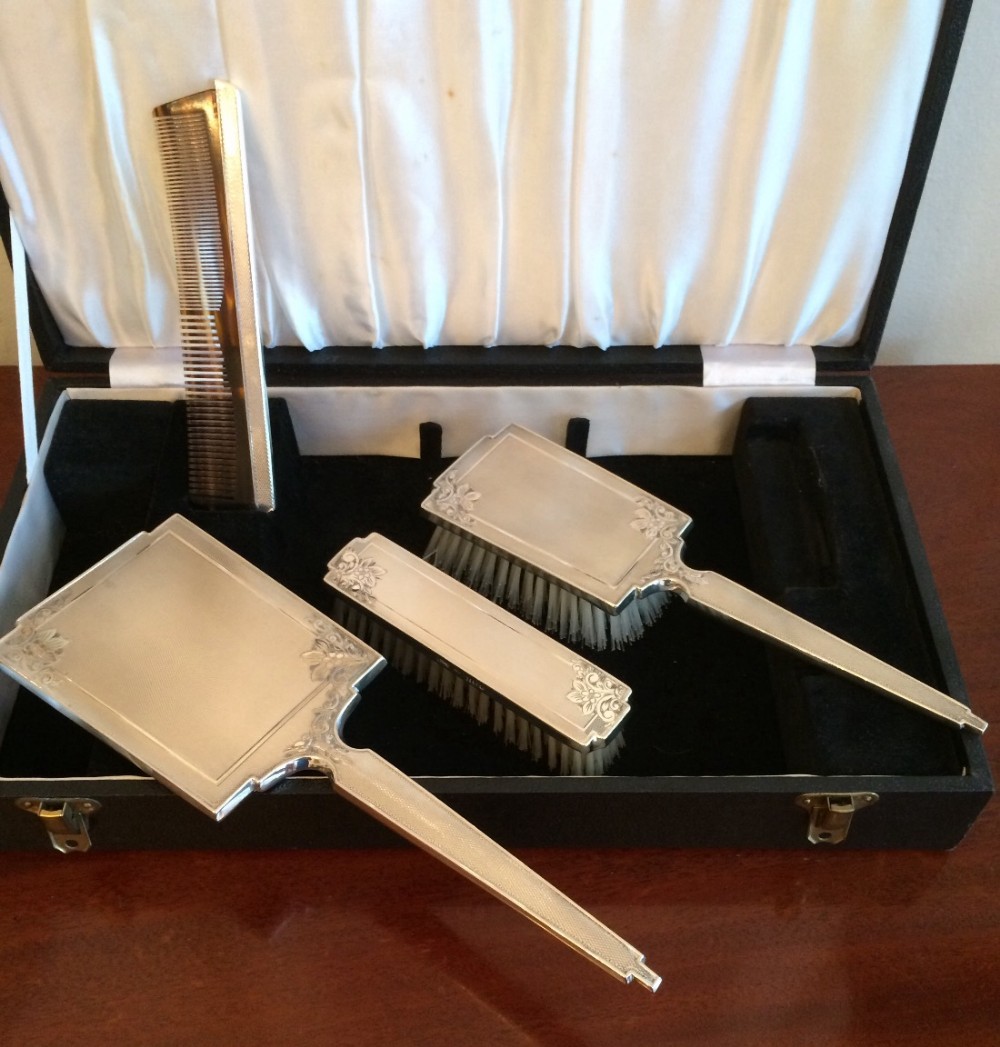George VI Silver Dressing Table Set