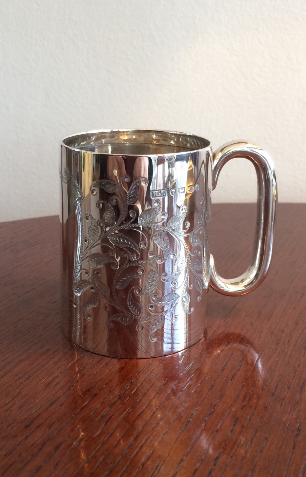Victorian silver christening cup by Hilliard & Thomason, 1881