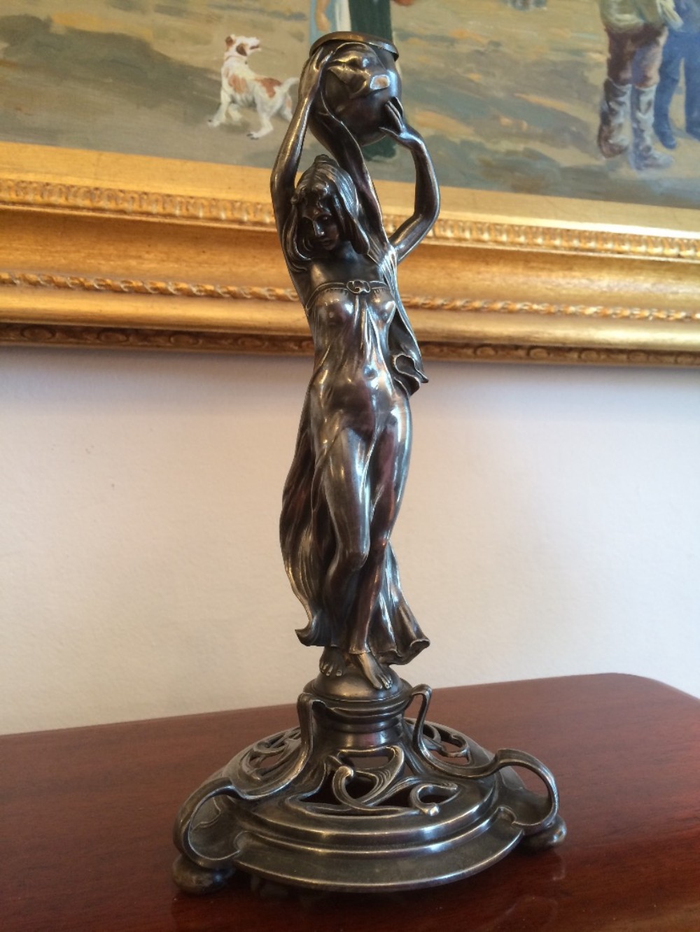 WMF Art Nouveau Pewter Candlestick 