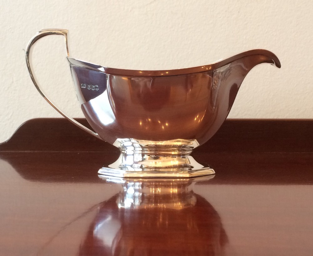 Art Deco Solid Silver Sauce Boat View III