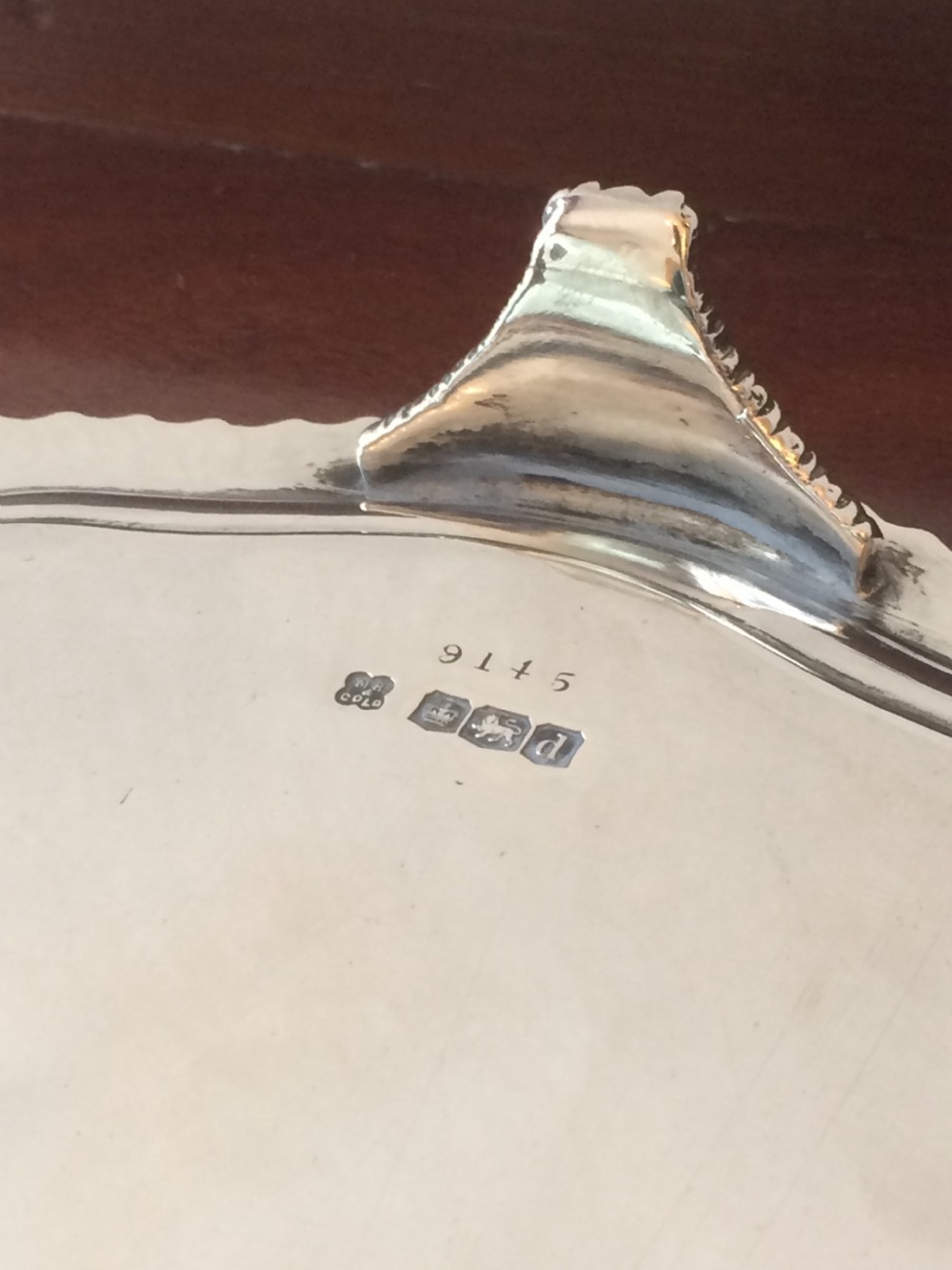 George V silver salver, 377 grams  View V