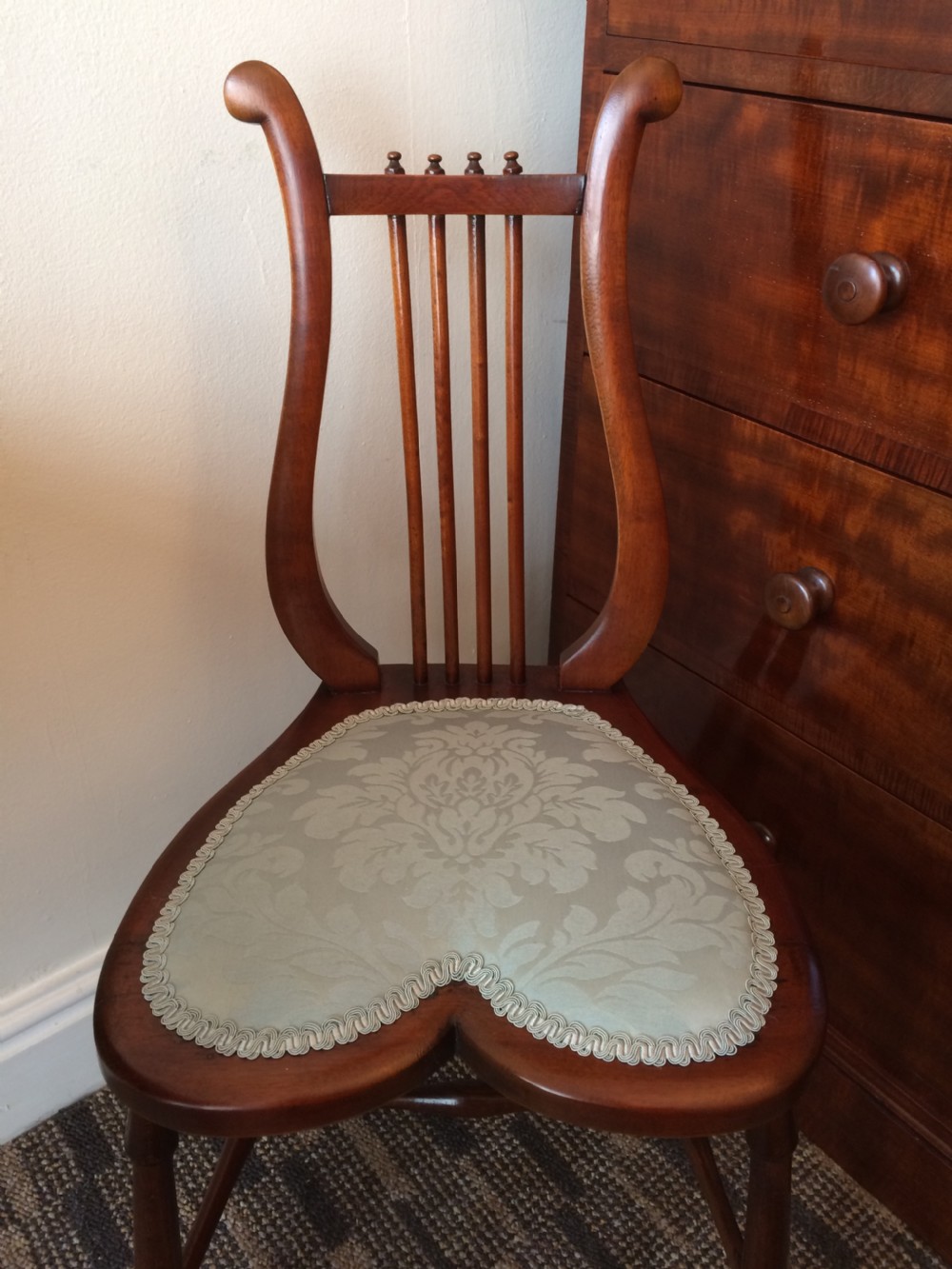 Rare Victorian Mahogany Lyre Chair View II