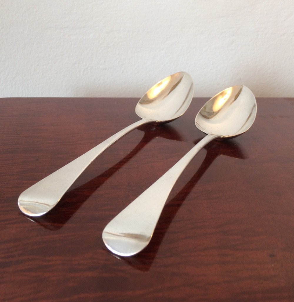 Pair George III Silver Serving Spoons, 1815