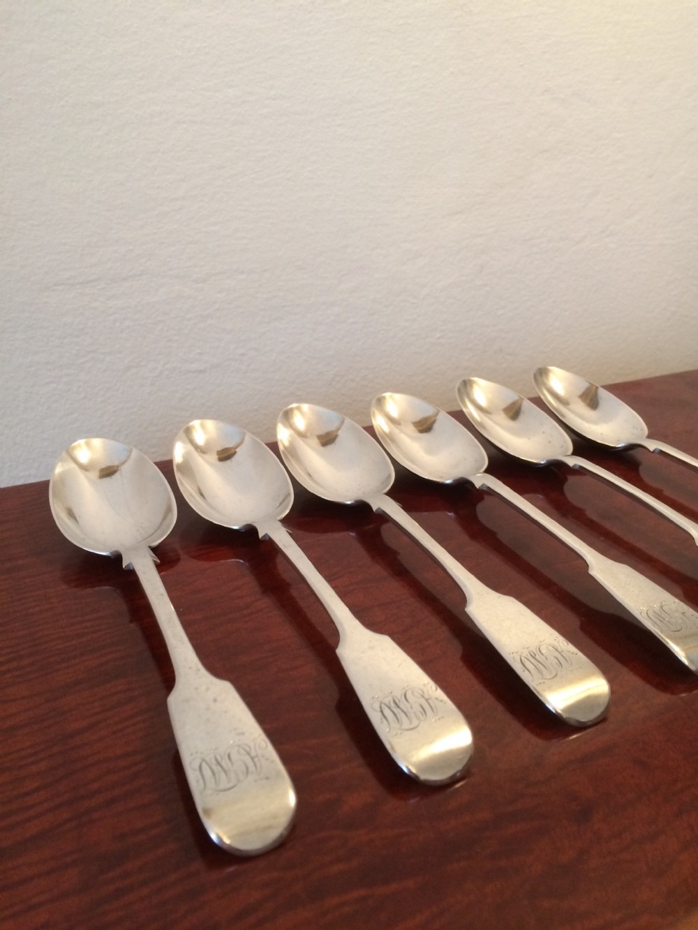 Quality Set of Six Victorian Silver Dessert Spoons, 1876 View II