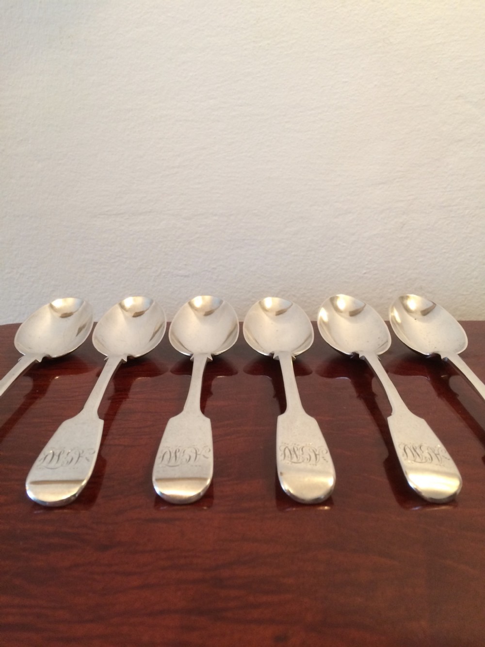 Quality Set of Six Victorian Silver Dessert Spoons, 1876 View IV
