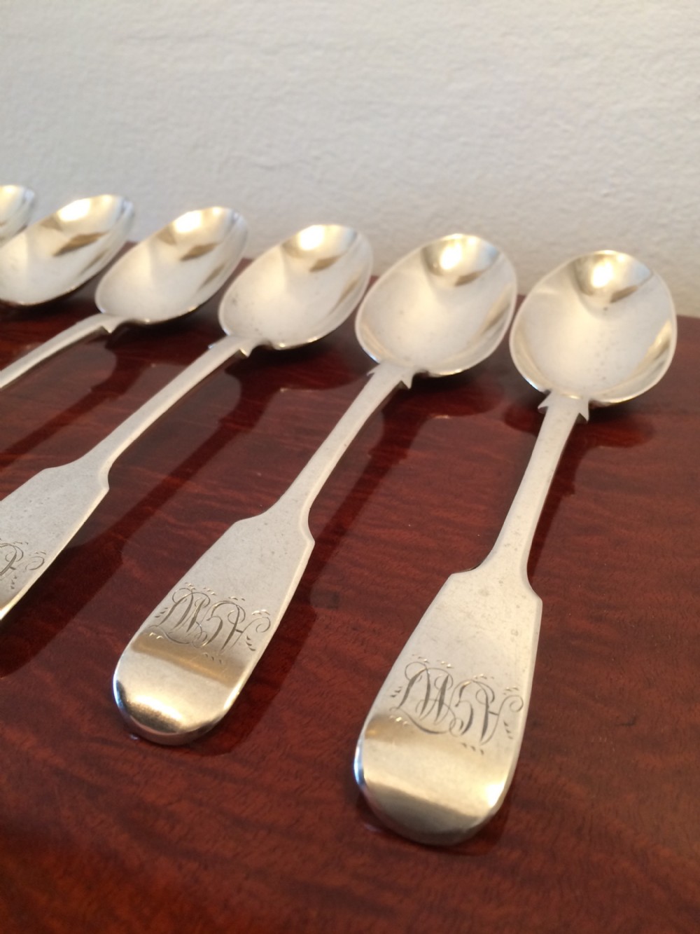 Quality Set of Six Victorian Silver Dessert Spoons, 1876 View VI