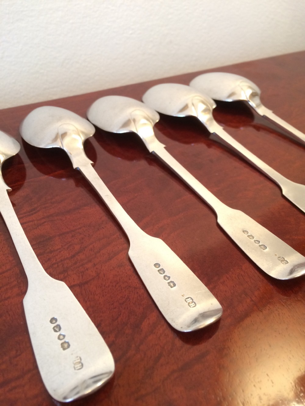 Quality Set of Six Victorian Silver Dessert Spoons, 1876 View VIII