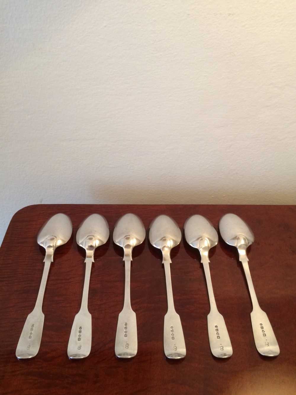 Quality Set of Six Victorian Silver Dessert Spoons, 1876 View X
