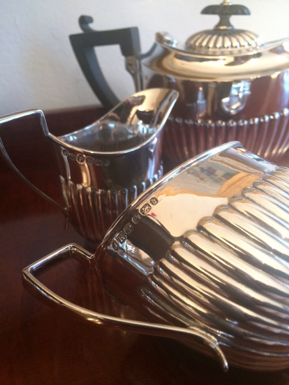 Victorian bachelors silver tea service, 1896 View VII