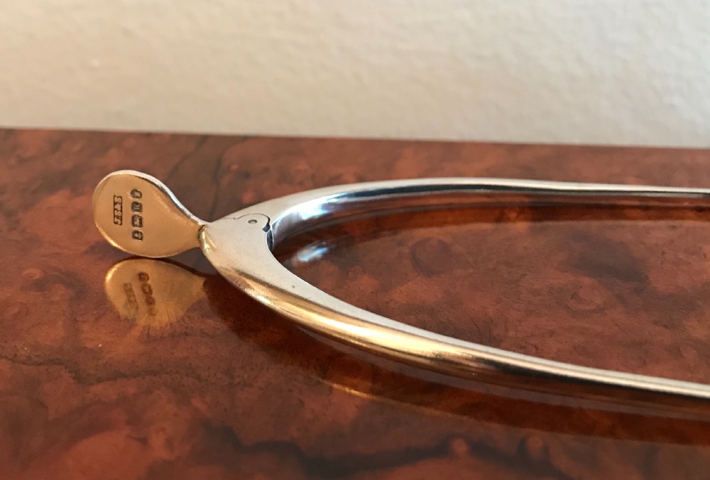 Pair Wishbone Silver Sugar Tongs, Jubilee Mark, 1934 View VI