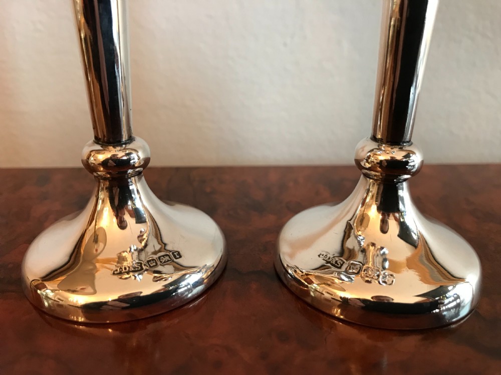 Pair Edwardian Silver Vases, 1909 View V