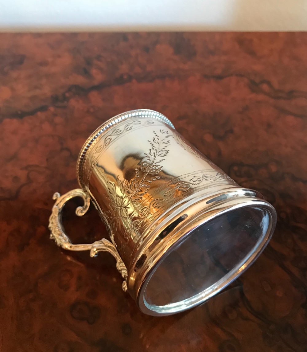 Victorian Silver Christening Cup Tankard, 1872, Original Box View II