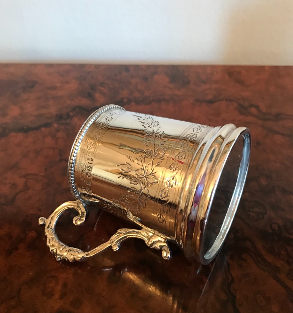 Victorian Silver Christening Cup Tankard, 1872, Original Box View III