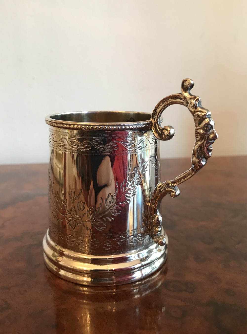 Victorian Silver Christening Cup Tankard, 1872, Original Box View VII