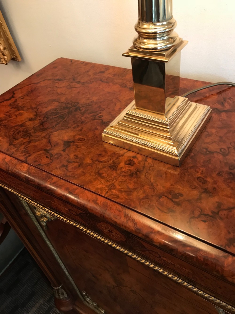 Stunning Victorian Burr Walnut Inlaid Pier Cabinet View VIII