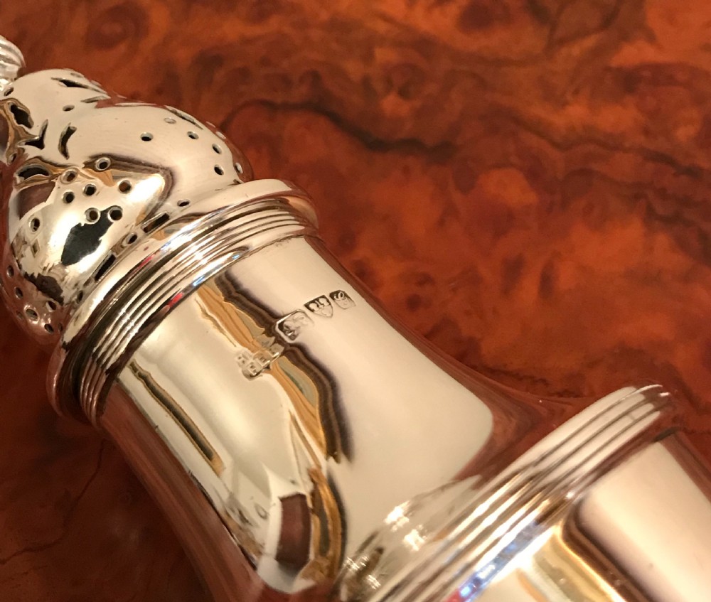 Georgian Style Silver Sugar Caster, hallmarked Chester 1907 View III