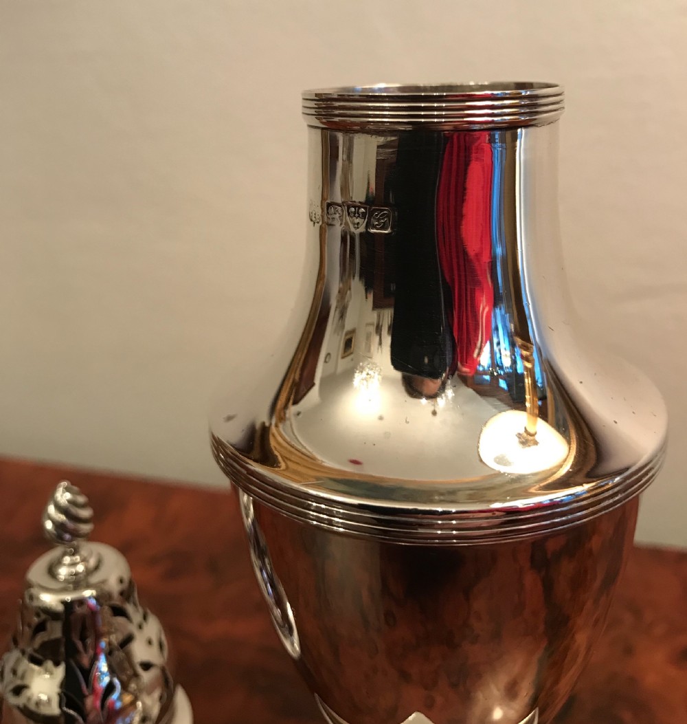 Georgian Style Silver Sugar Caster, hallmarked Chester 1907 View VIII