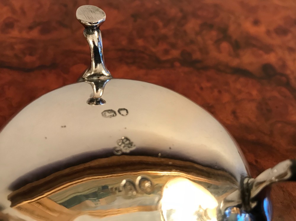 Pair Victorian Solid Silver Cauldron Salts, Hallmarked London 1863 by Daniel & Charles Houle View VIII