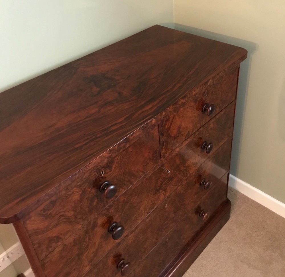 Stunning Victorian Burr Walnut Chest of Drawers by James Shoolbred View III