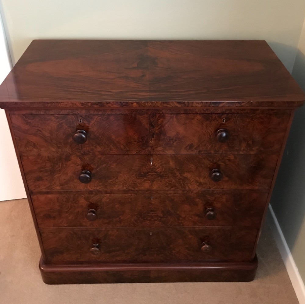 Stunning Victorian Burr Walnut Chest of Drawers by James Shoolbred View VII