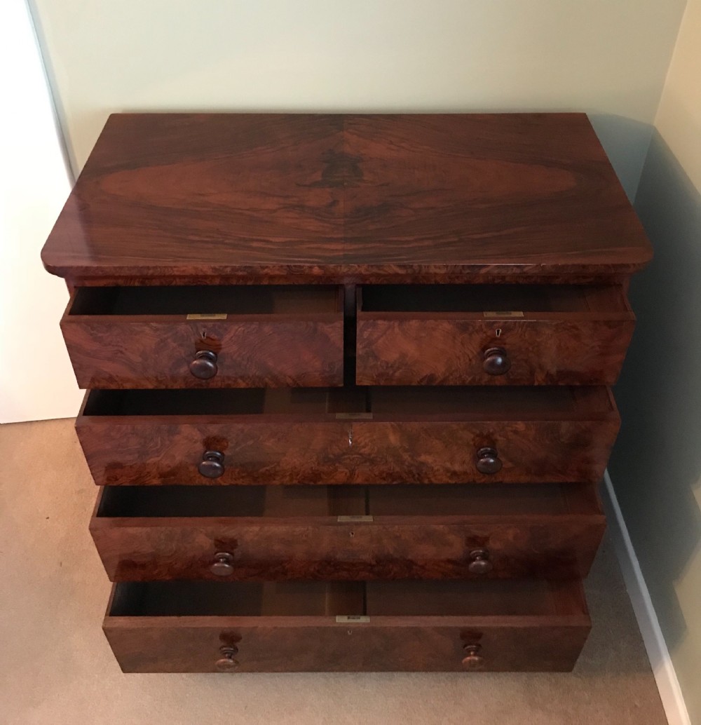 Stunning Victorian Burr Walnut Chest of Drawers by James Shoolbred View XI