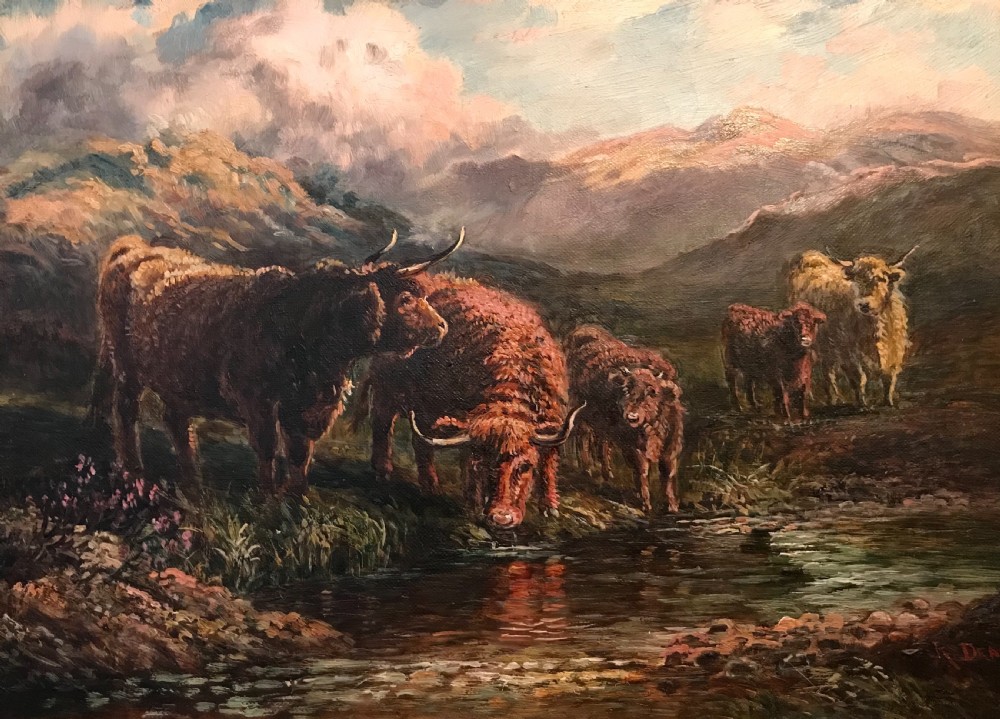 Raymond Dearn (1858 - 1925) Highland Scene, Oil Painting 