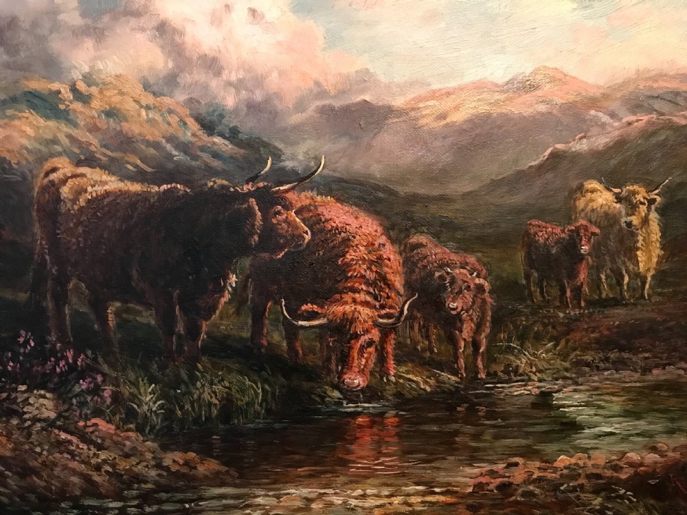 Raymond Dearn (1858 - 1925) Highland Scene, Oil Painting  View III