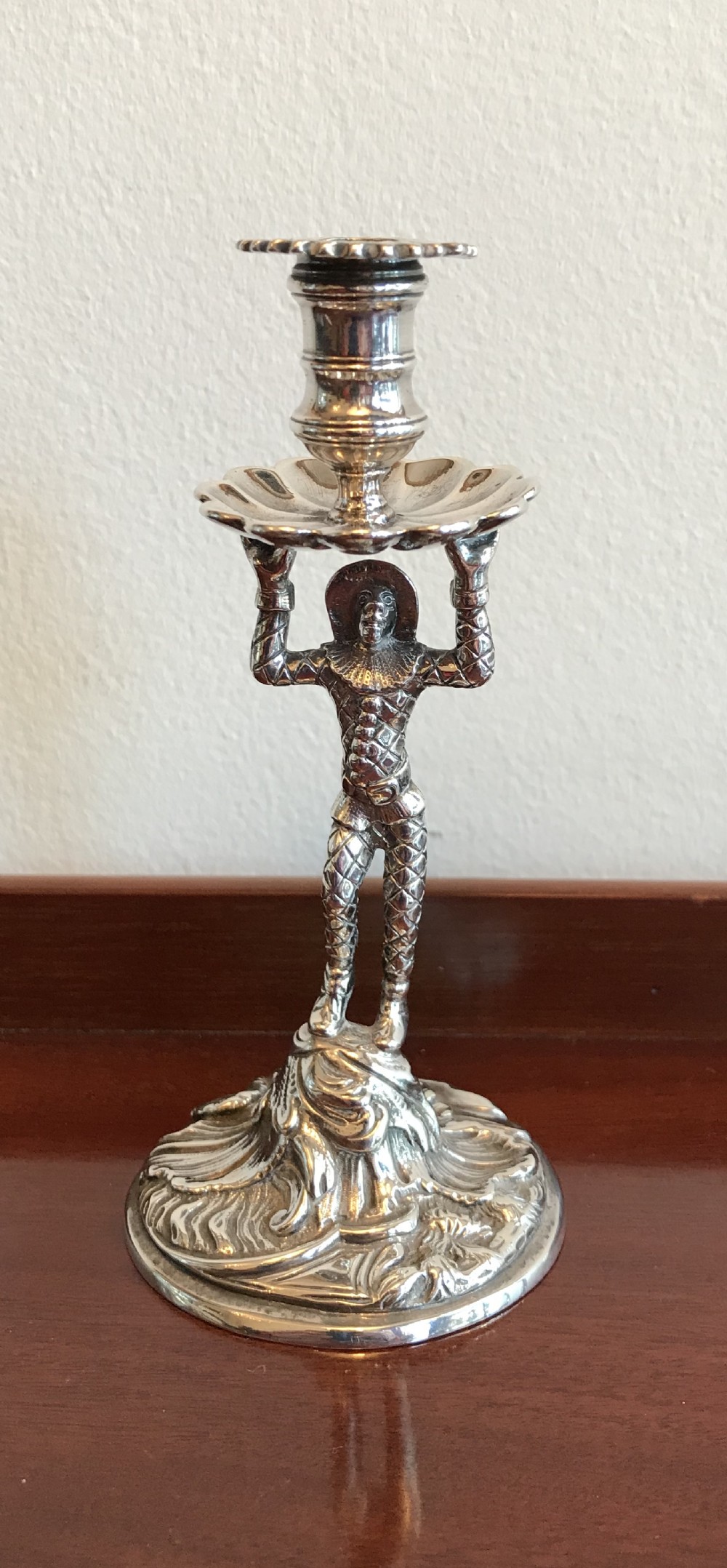 Fabulous George III Silver Harlequin Taperstick, 1761
