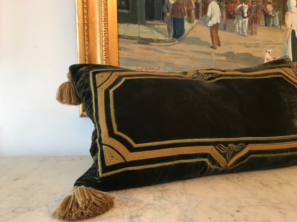 Beautiful Pair of Art Nouveau Velvet Cushions View III