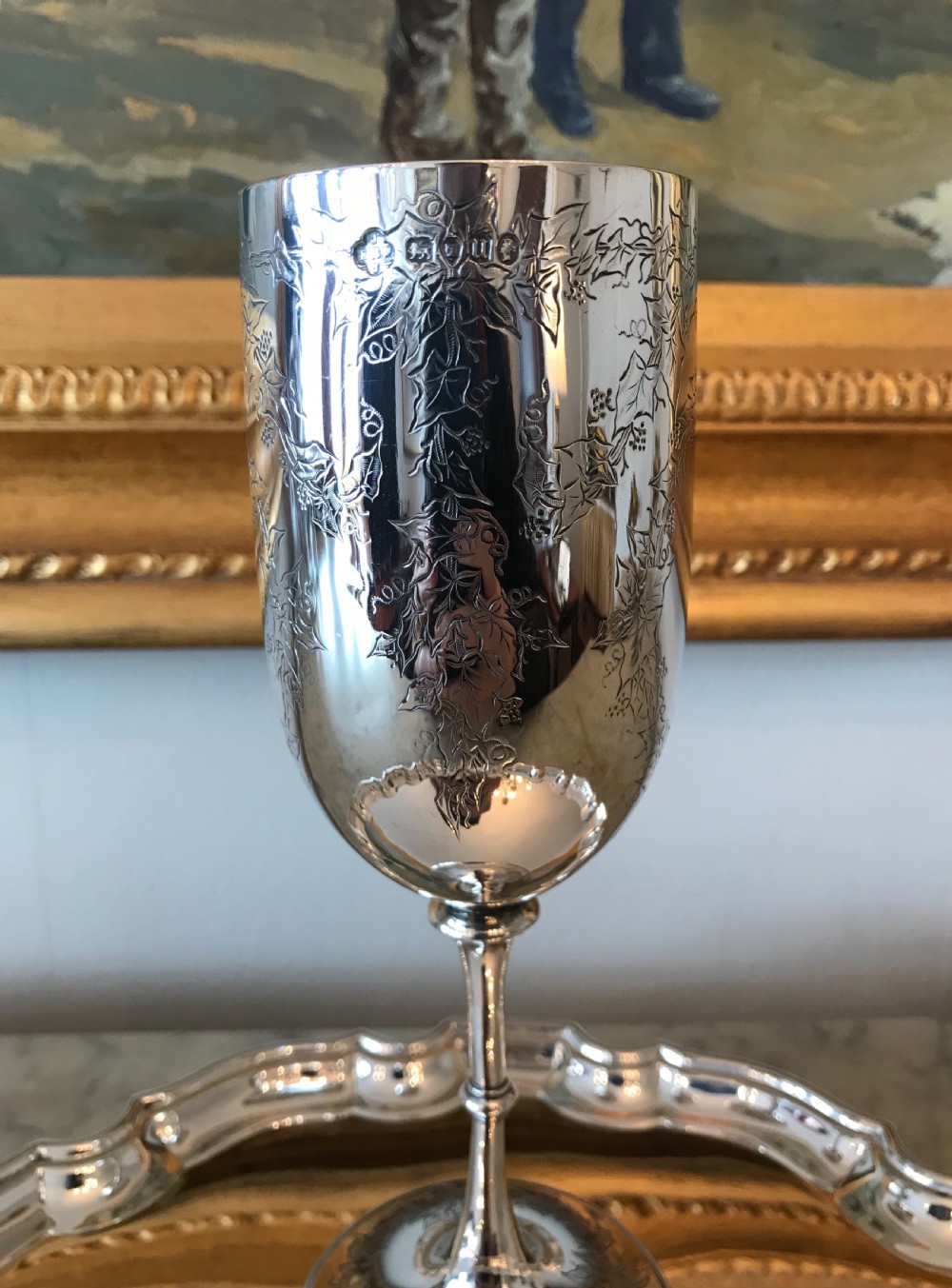 Victorian Silver Goblet, London 1875 View III
