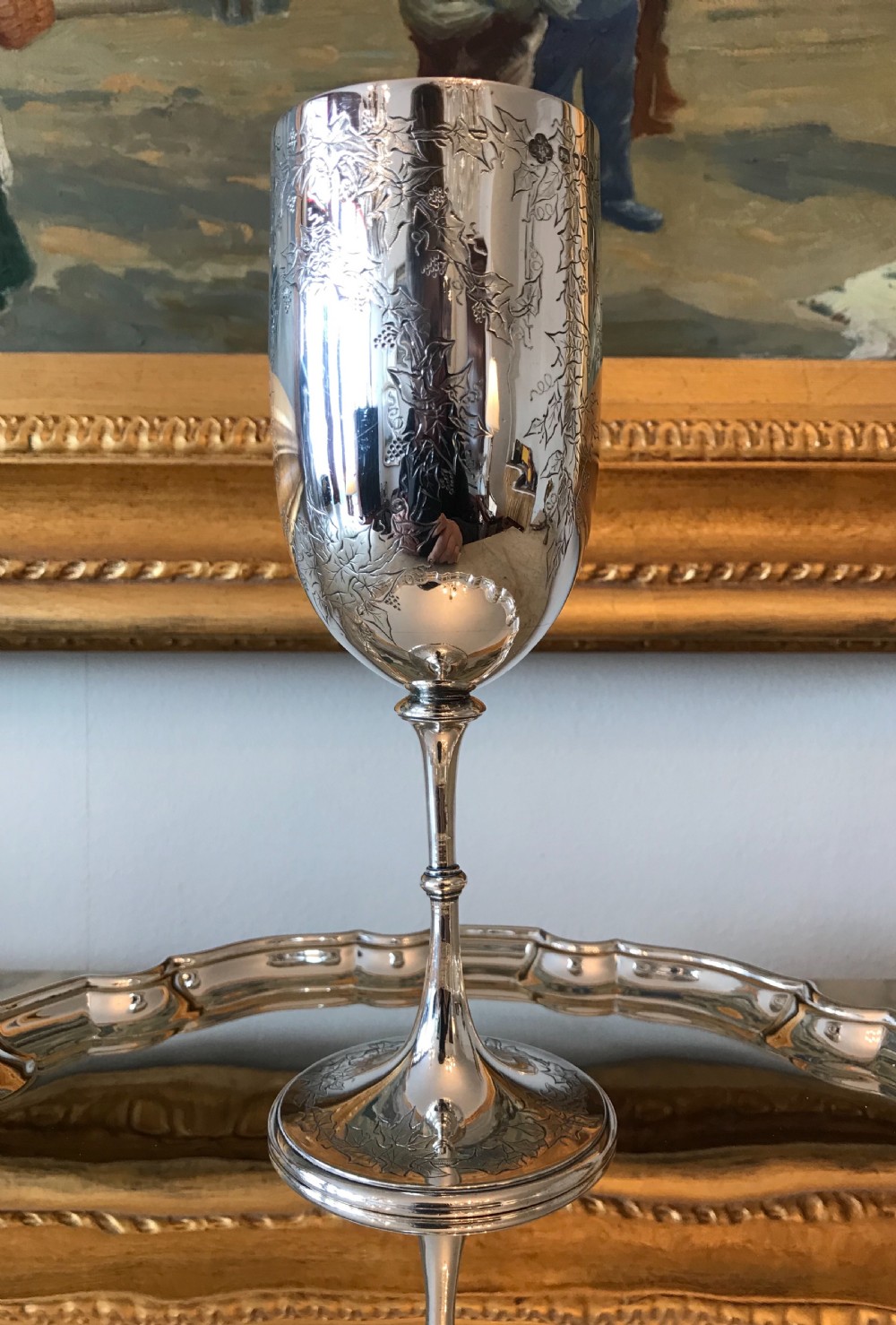 Victorian Silver Goblet, London 1875 View V