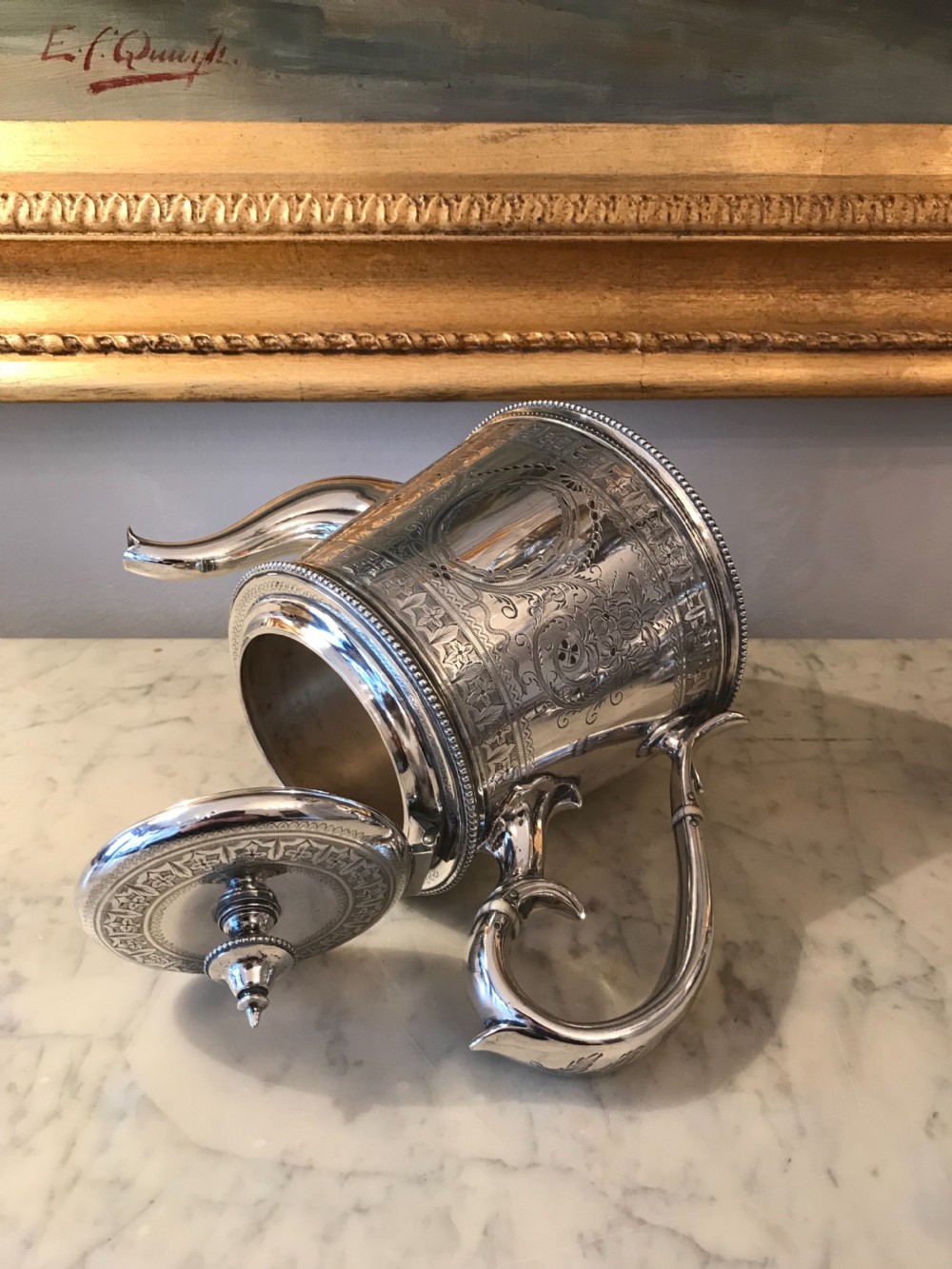Victorian Silver Plated Teapot by Thomas Bradbury View II
