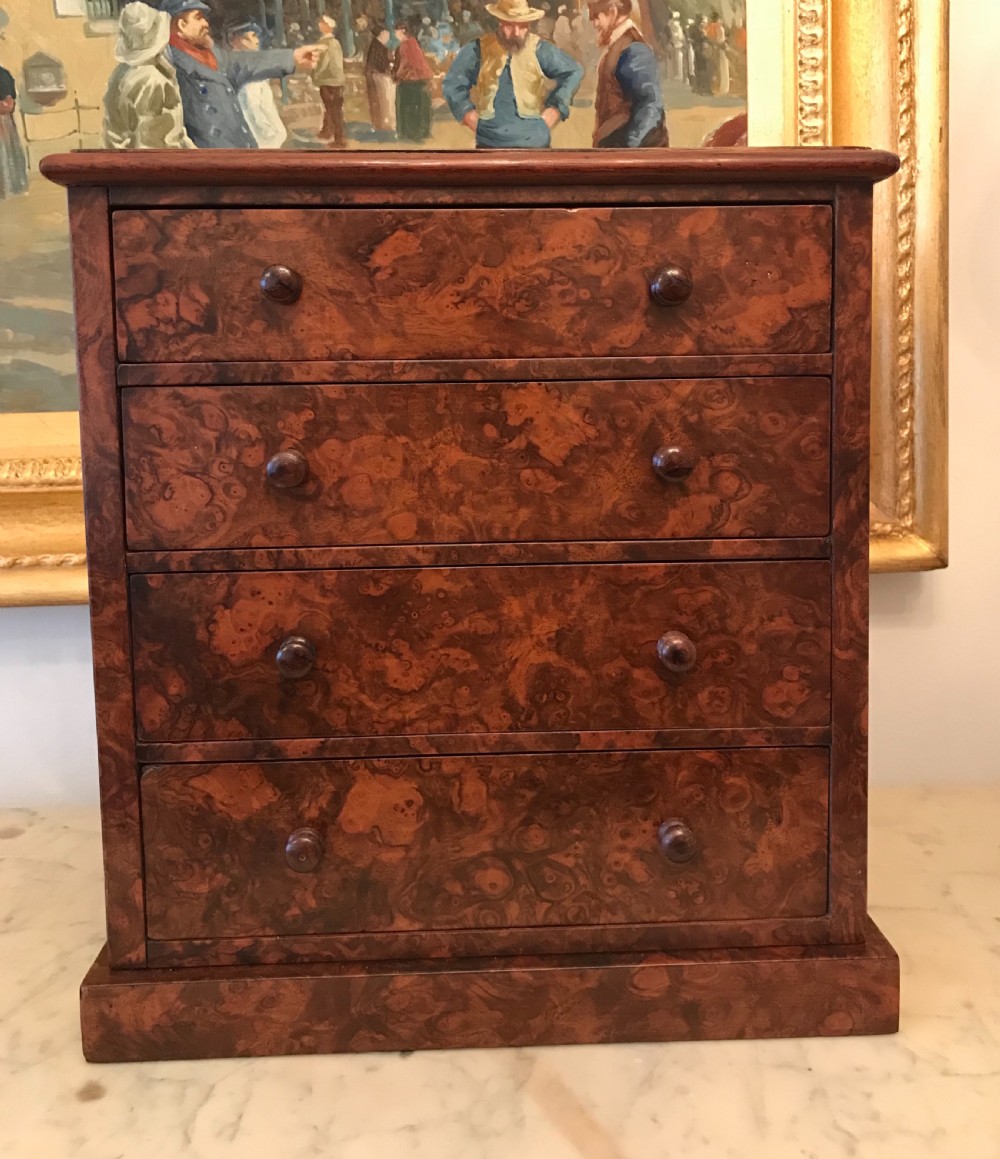 Miniature Burr Walnut Chest of Drawers