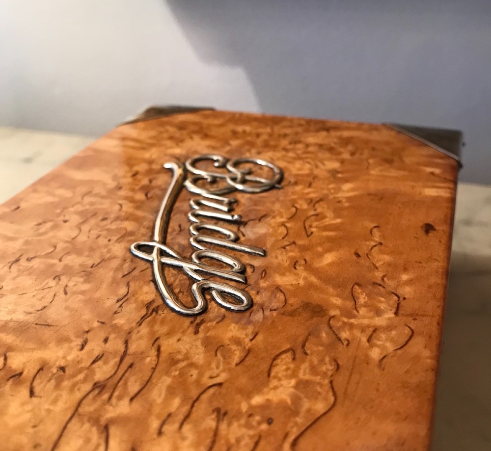 Burr Maple & Silver Bridhe Playing Card Box  View III