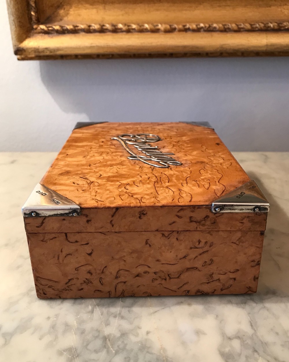 Burr Maple & Silver Bridhe Playing Card Box  View IV
