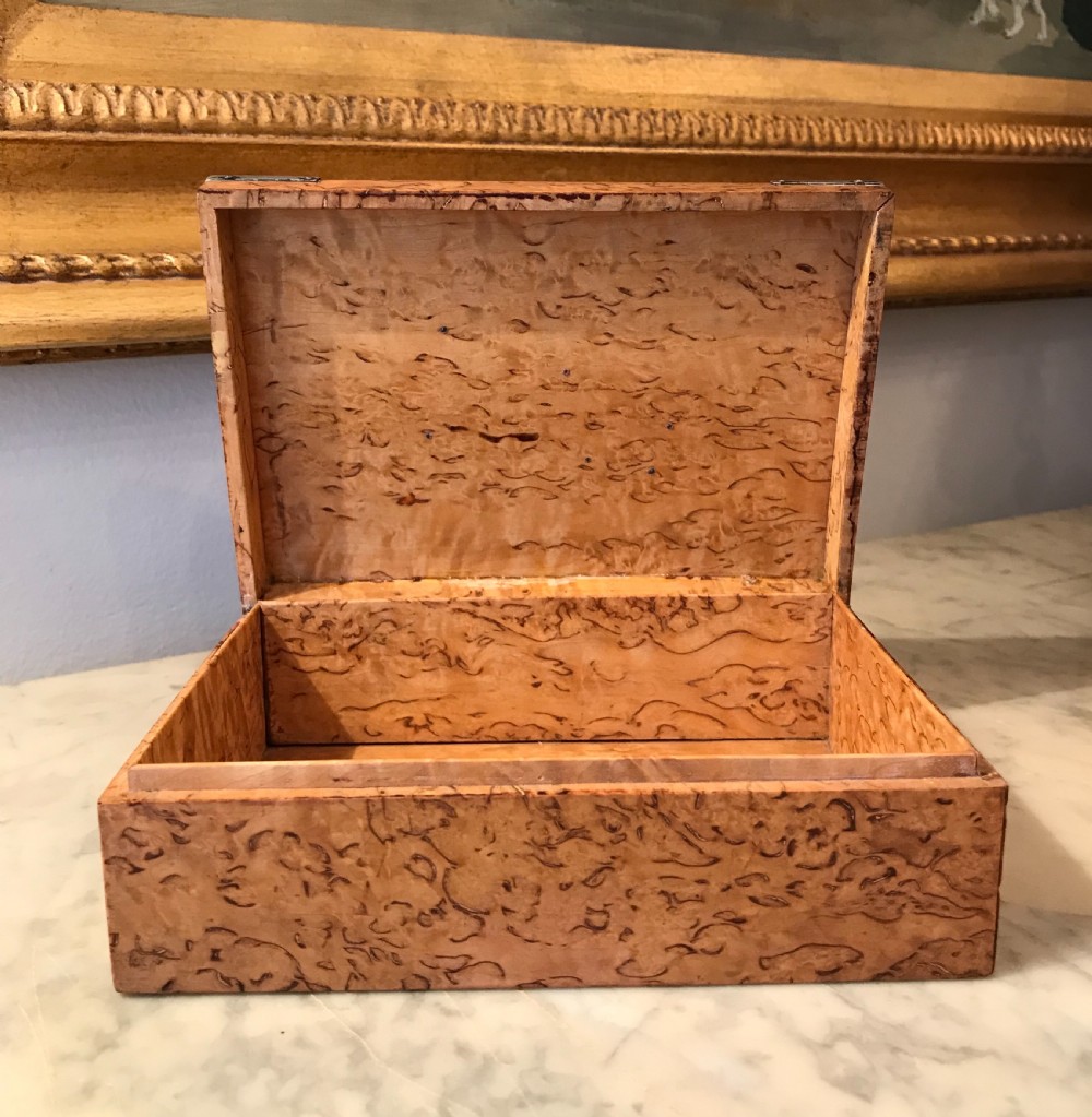 Burr Maple & Silver Bridhe Playing Card Box  View VI