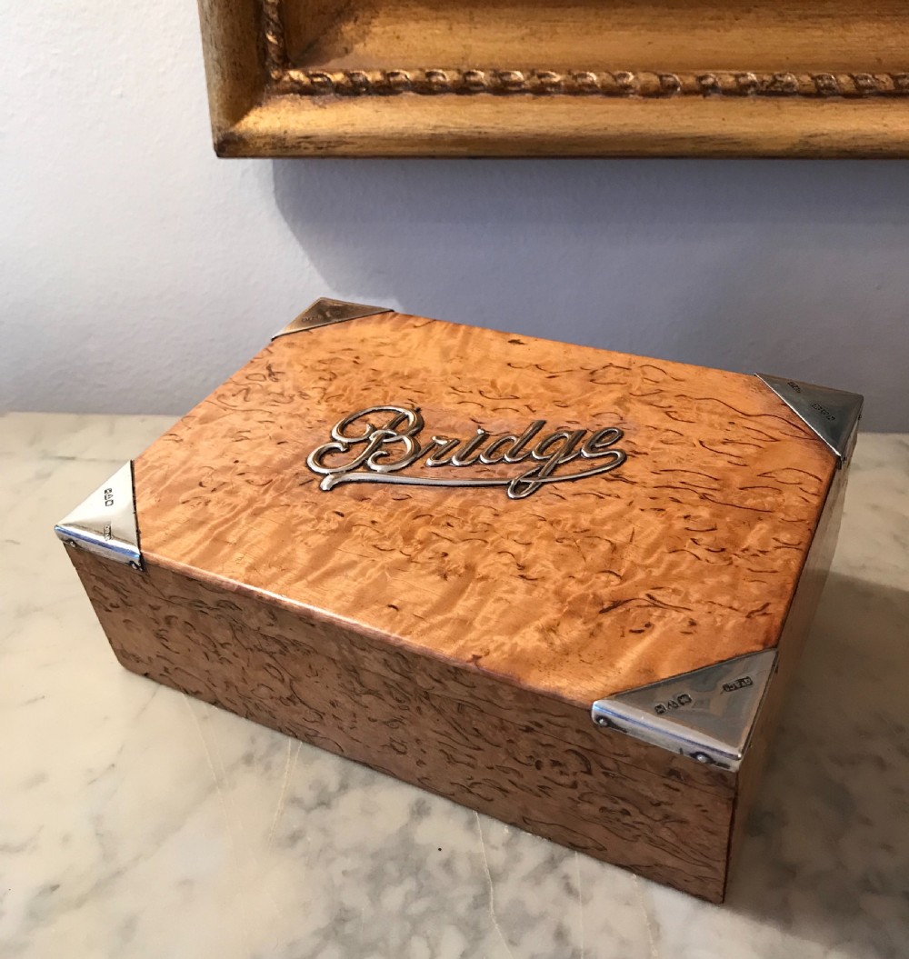 Burr Maple & Silver Bridhe Playing Card Box  View VIII