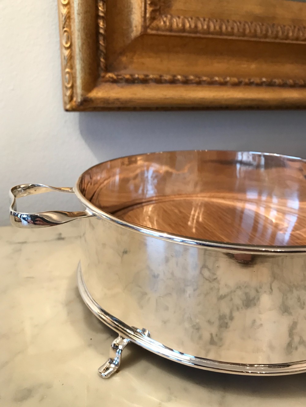 George V Silver & Oak Table Bread Basket View II
